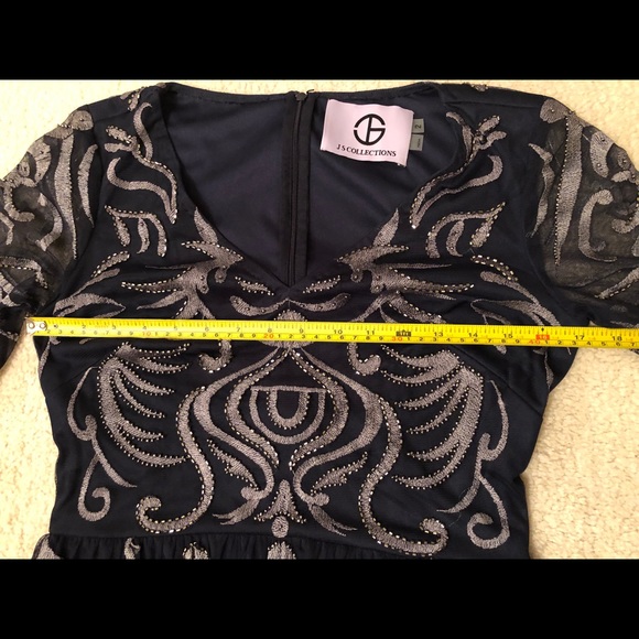 JS Collections Navy Blue gown - Picture 6 of 9